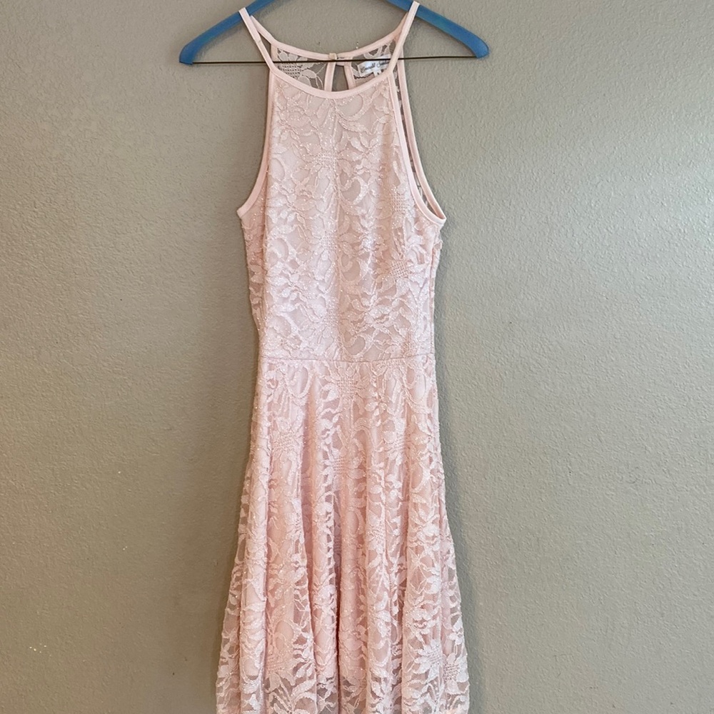 Emerald Sundae’s Lace Glitter Sleeveless Skater Dress